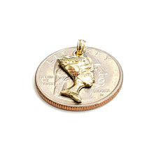 Load image into Gallery viewer, 10k yellow Gold tiny Egyptian queen Nefertiti head Pendant fine jewelry 0.9g
