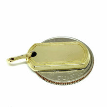 Load image into Gallery viewer, New 10k yellow Gold solid dog tag Pendant charm shiny fine gift jewelry 2.1g
