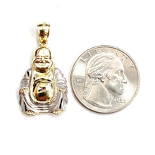 Load image into Gallery viewer, 10k two tone gold buddha Buda Buddah pendant charm religious fine jewelry 2.5g
