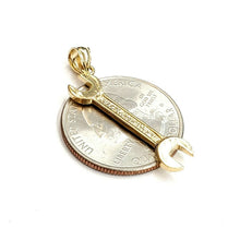 Load image into Gallery viewer, New 14k Yellow Gold 3D Wrench Pendant charm mechanics tool fine jewelry 1.9g
