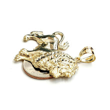 Load image into Gallery viewer, 14k yellow Gold lion full body Leo zodiac Pendant charm fine gift jewelry 7.8g

