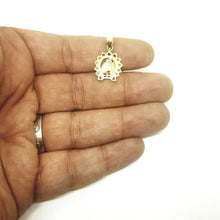 Load image into Gallery viewer, 14k yellow Gold horseshoe Pendant cubic zirconia lucky gift fine jewelry 2.2g
