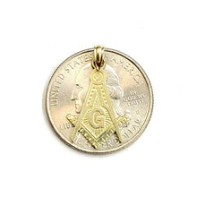 Load image into Gallery viewer, New 10k yellow Gold Freemason Masonic religious Pendant charm fine jewelry 1g
