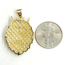 Load image into Gallery viewer, New 14k yellow Gold lion head face with crown Leo zodiac fine Pendant charm 6.9g
