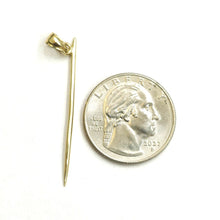 Load image into Gallery viewer, 14k yellow Gold solid 3D Toothpick Pendant charm Unisex gift fine jewelry 1.1g
