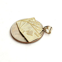 Load image into Gallery viewer, 14k yellow Gold 4 Aces playing cards pendant Vegas gambling fine jewelry 2g

