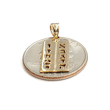 Load image into Gallery viewer, 14k yellow gold tablets of law ten commandments Jewish Israel torah pendant 1.5g
