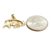 Load image into Gallery viewer, 14k yellow solid Gold taurus bull zodiac Pendant charm fine gift jewelry 3.1g
