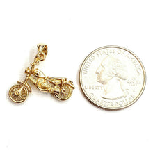 Load image into Gallery viewer, 14k yellow Gold 3D motorcycle Pendant charm sport bikers gift fine jewelry 3.5g
