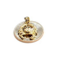 Load image into Gallery viewer, New 14k yellow Gold crab cancer zodiac sign Pendant charm fine jewelry 2.6g
