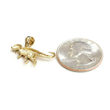 Load image into Gallery viewer, 14k yellow Gold Dinosaur Full body animal Jurassic Pendant charm jewelry 1.4g
