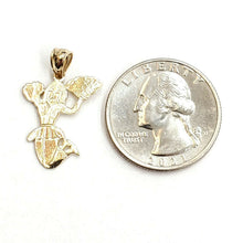 Load image into Gallery viewer, 14k yellow Gold Solid cheerleader ballerina dancer Pendant charm jewelry 1.4g
