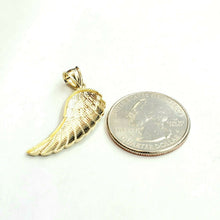 Load image into Gallery viewer, 10k Yellow Gold Single Angel Wing Pendant Diamond Cut Unisex fine jewelry 1.5g
