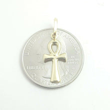 Load image into Gallery viewer, 14k yellow gold tiny Egyptian ankh cross pendant charm religious jewelry 0.5g
