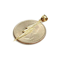 Load image into Gallery viewer, New 14k yellow gold lightning bolt pendant charm gift fine jewelry 0.6g
