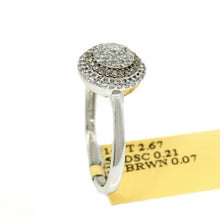 Load image into Gallery viewer, 0.28Ct Natural brown and white Diamond 14k White Gold women Ring 9.75mm Size 6.5
