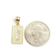 Load image into Gallery viewer, 10k two tone gold rectangular saint Jude juda pendant charm religious gift 1.3g
