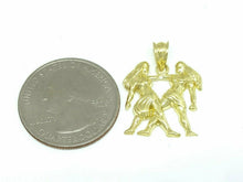 Load image into Gallery viewer, New 10k yellow solid Gold Gemini zodiac astrology Pendant charm fine jewelry 2g
