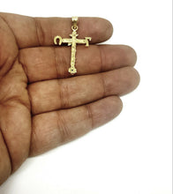 Load image into Gallery viewer, New 14k gold multi color cross good luck pendant religious gift jewelry 2.8g
