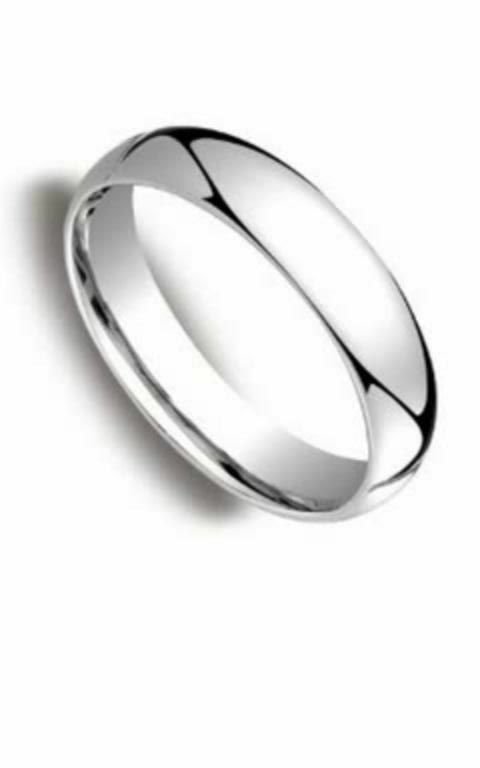 Mens Women Solid 14K White Gold Plain Wedding Ring Band Comfort Fit 5MM Size 5