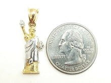 Load image into Gallery viewer, 10k two-tone gold statue of liberty pendant charm fine gift jewelry unisex 2.3g
