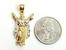 Load image into Gallery viewer, 10k two tone gold jesus full body religious gift pendant charm fine jewelry 3.6g
