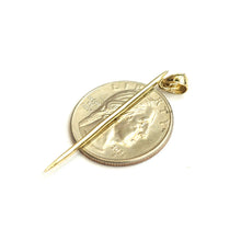 Load image into Gallery viewer, 14k yellow Gold solid 3D Toothpick Pendant charm Unisex gift fine jewelry 1.1g
