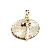 Load image into Gallery viewer, New 14k yellow Gold solid sword Machete Pendant charm gift fine jewelry 1.4g
