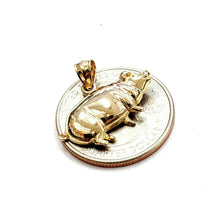 Load image into Gallery viewer, New 14k yellow Gold Pig full body animal Pendant charm fine jewelry 2.2g
