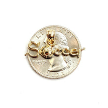 Load image into Gallery viewer, 14k yellow Gold Soccer word ball Pendant charm sport game fine jewelry gift 1.3g
