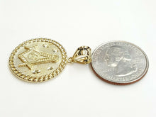 Load image into Gallery viewer, New 10k yellow solid Gold freemason Masonic Pendant religious jewelry 0.97" 4.1g
