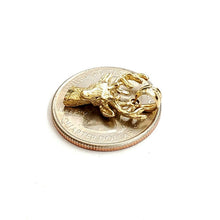 Load image into Gallery viewer, 14k yellow Gold deer buck male head wild Animal Pendant charm gift jewelry 2g

