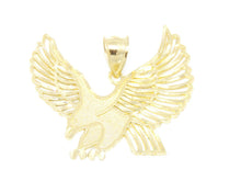 Load image into Gallery viewer, 10k yellow Gold eagle Pendant charm necklace gift for her him fine jewelry 3.1g
