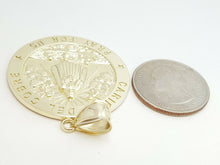 Load image into Gallery viewer, 10k yellow gold round virgin caridad del cobre pendant religious gift 1.44" 9.5g
