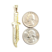 Load image into Gallery viewer, New 10k yellow Gold dagger knife Pendant charm fine gift jewelry for men 3.5g
