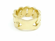 Load image into Gallery viewer, 14K solid Yellow Gold 11.6mm Cuban link Ring Band fine jewelry 17.2g size 9.5
