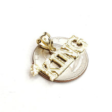 Load image into Gallery viewer, New 10k yellow Gold KING Crown word Pendant charm diamond cut fine jewelry 2g

