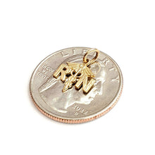 Load image into Gallery viewer, 14k yellow Gold tiny RN caduceus medical sign nurse Pendant fine jewelry 0.5g
