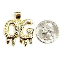Load image into Gallery viewer, 10k yellow Gold OG original gangster word Pendant diamond cut fine jewelry 5.3g
