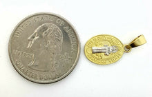 Load image into Gallery viewer, 14k gold two tone oval saint benedict san Benito pendant religious jewelry 1g
