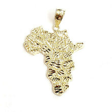 Load image into Gallery viewer, 10k yellow gold nugget Africa continent outline map pendant charm jewelry 9.2g
