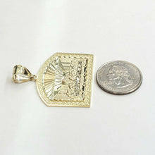 Load image into Gallery viewer, 10k yellow gold last supper pendant charm fine religious gift diamond cut 7.6g
