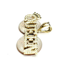 Load image into Gallery viewer, 10k yellow Gold Queen Crown Tiara Pendant charm diamond cut fine jewelry 5.9g
