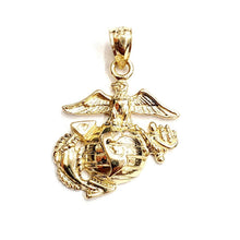 Load image into Gallery viewer, 14k yellow gold US Marine Corps Emblem pendant charm Fine Jewelry men women 3.1g
