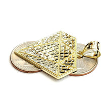 Load image into Gallery viewer, 10k yellow gold diamond shape pendant charm fine gift jewelry diamond cut 5.8g

