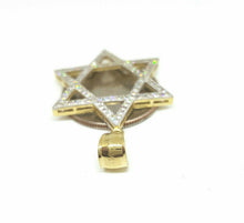 Load image into Gallery viewer, 14k yellow gold star of David Israel pendant Cubic zirconia fine jewelry 3.8g

