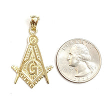 Load image into Gallery viewer, 10k yellow Gold Freemason Masonic Pendant charm gift religious jewelry 2.8g
