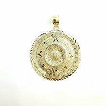 Load image into Gallery viewer, 14k yellow Gold Aztec Mayan sun calendar Azteca pendant fine jewelry 1.52" 7.2g
