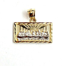 Load image into Gallery viewer, 14k two tone gold last supper pendant charm diamond cut fine gift jewelry 2.4g
