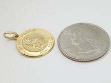 Load image into Gallery viewer, New 14k yellow gold round saint Jude Judah Thaddeus pendant religious 0.73" 3.1g
